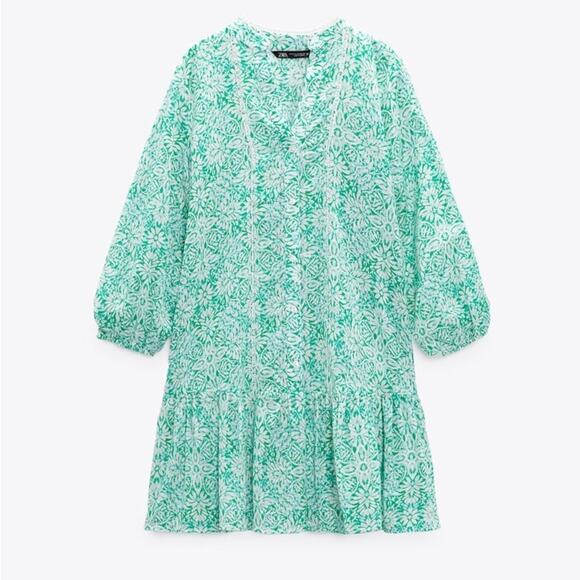 ZARA PRINTED MINI DRESS - Picture 6 of 8